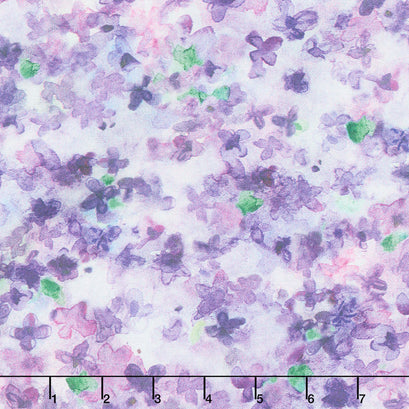 Dreaming of Tuscany - Packed Petals Purple Digitally Printed Yardage
