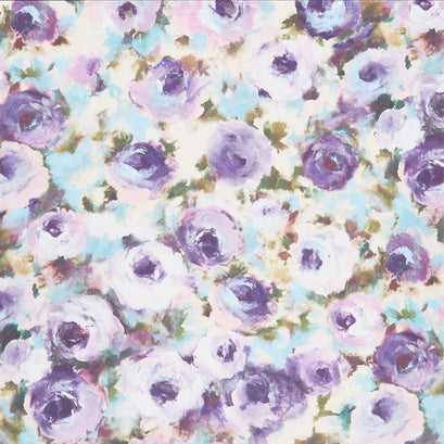 Dreaming of Tuscany - Regal Roses Purple Digitally Printed Yardage