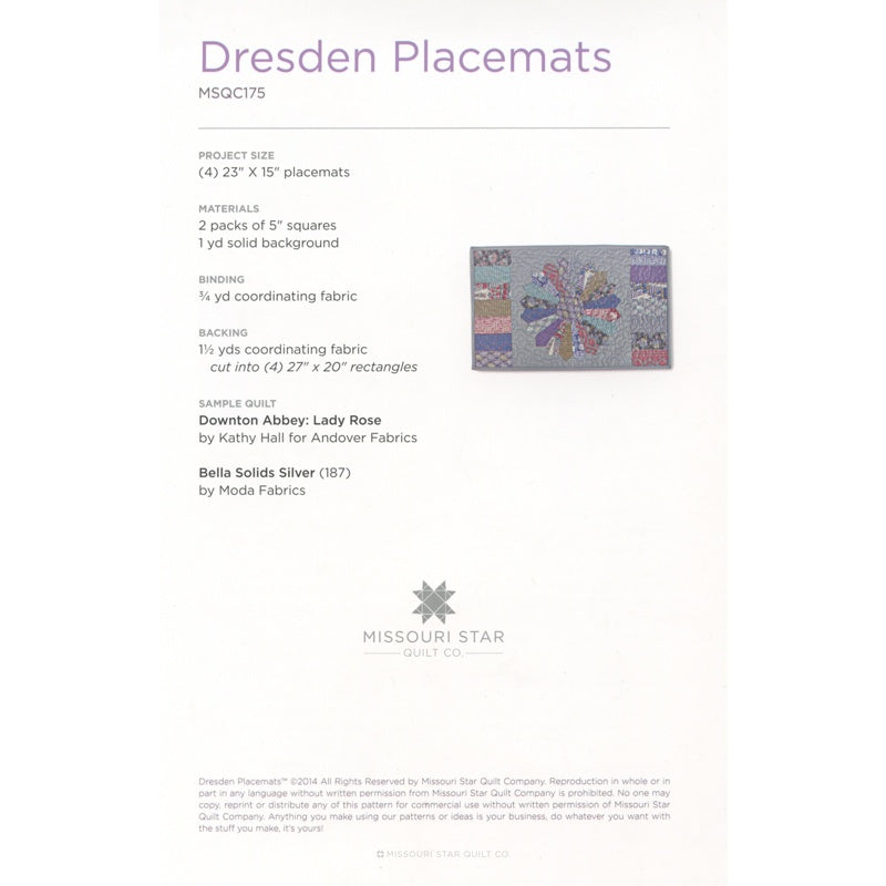 Dresden Place Mats Pattern by Missouri Star
