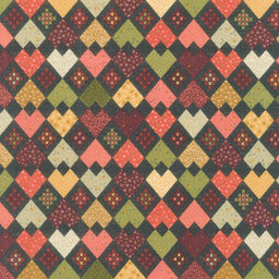 Home Sweet Home (Henry Glass) - Cross Stitch Hearts Black Yardage Primary Image