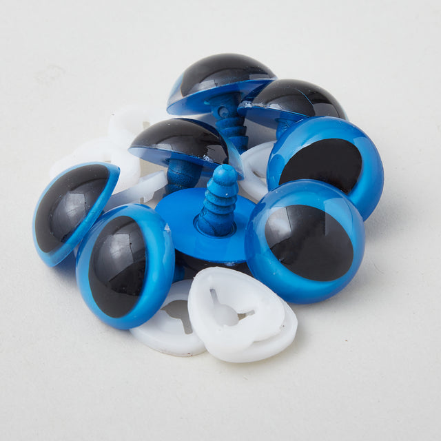 Plastic Slit Pupil Safety Eyes - 30mm Blue - 4 Pairs