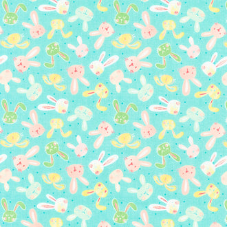 I'm All Ears - Bunny Heads Teal Yardage