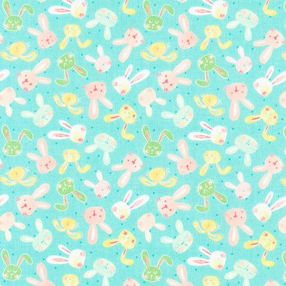 I'm All Ears - Bunny Heads Teal Yardage