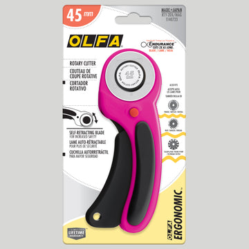 Olfa® 45mm Ergonomic Rotary Cutter - Magenta Alternative View #1
