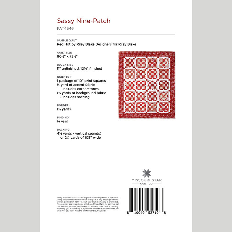 Digital Download - Sassy Nine-Patch Quilt Pattern by Missouri Star Alternative View #1