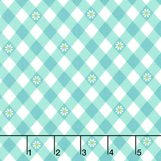 Flower Power - Picnic Posies Aqua Yardage