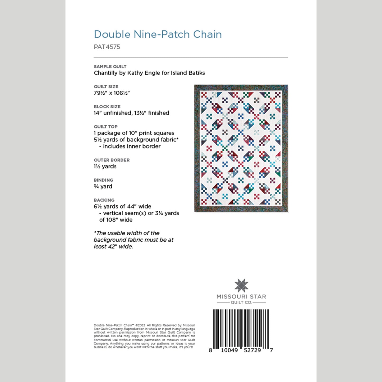 Digital Download - Double Nine-Patch Chain Quilt Pattern by Missouri Star Alternative View #1
