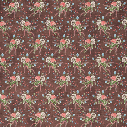Dinah's Delight 1830-1850 - Ladys Bouquet Dark Chocolate Yardage