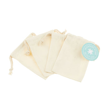 MSQC Blank Craft Base: Natural Canvas Drawstring Favor Bag Set (4) Primary Image