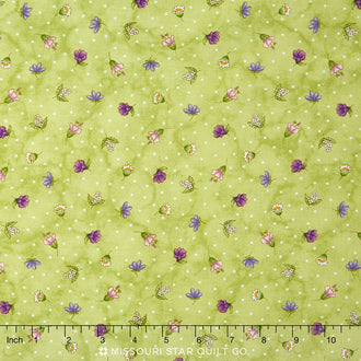 Thyme with Friends - Herb Blossoms Green Yardage