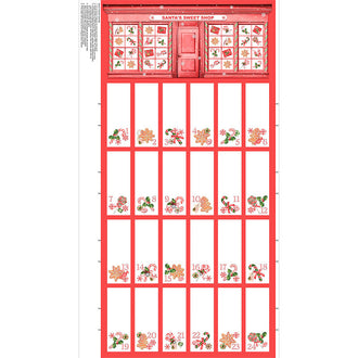 Peppermint Candy - Christmas Candy Advent Calendar Red Multi Panel