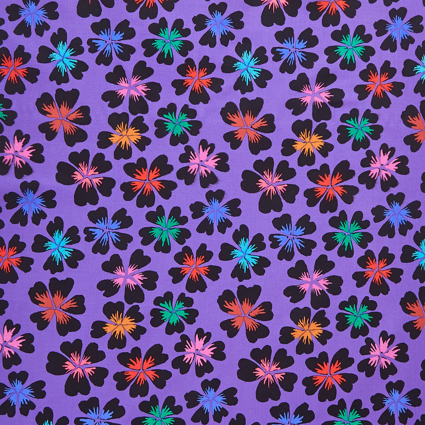 Kaffe Fassett Collective - February 2024 - Dark ColorwayPetals - Purple Yardage Primary Image
