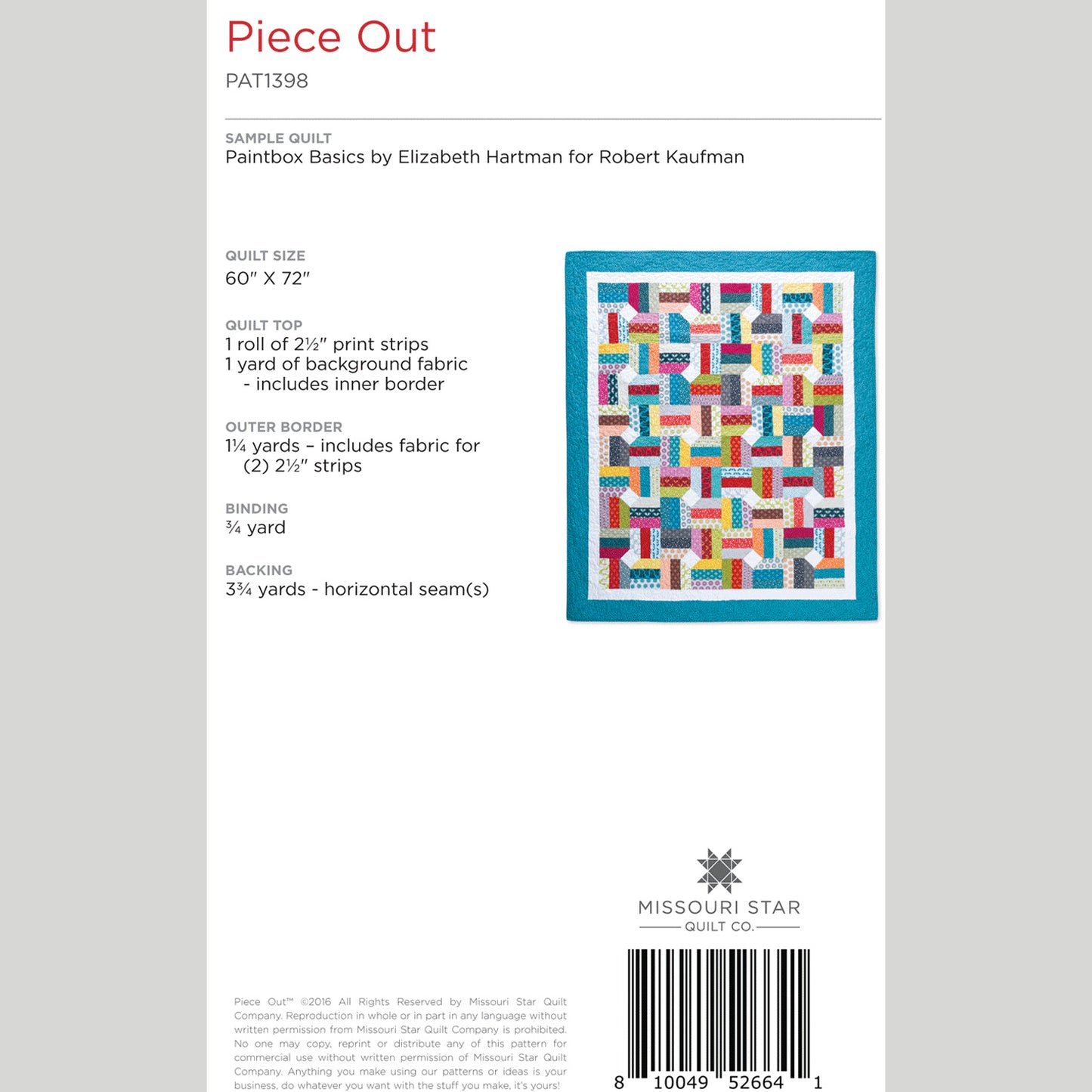 Digital Download - Piece Out Pattern Quilt Pattern by Missouri Star Alternative View #1