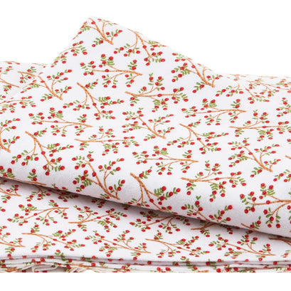 Snow Place Like Home Flannel - Tossed Sprigs White 2 Yard Cut