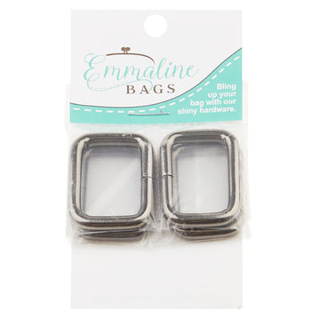 Emmaline 1" Rectangular Rings - Set of Four Gunmetal Alternative View #1