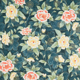 Imperial Collection - Honoka Teal Colorstory Floral Teal Metallic Yardage Primary Image