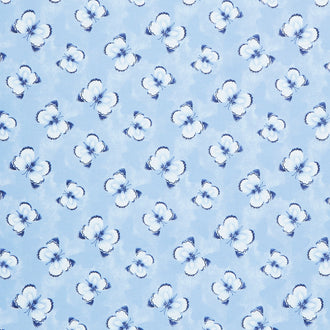 Blooming Blue - Butterfly Toss Medium Blue Yardage
