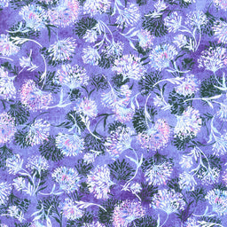 Shimmering Twilight - Enchanted Dandelions Purple Yardage Primary Image