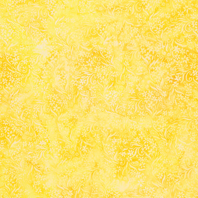 Artisan Batiks - Floral Wave Flowers Yellow Yardage