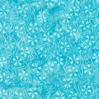 Tonga Batiks - Splash Flowers to the Wind Teal Yardage