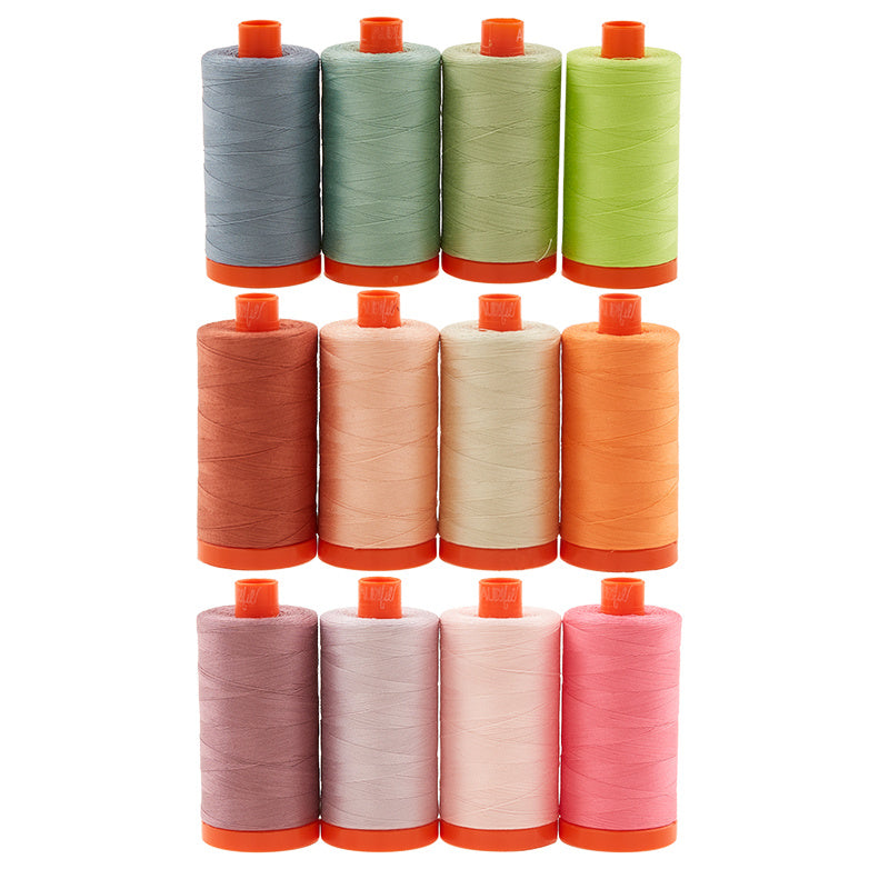 AURIfil Tula Pink Neons & Neutrals 50WT Cotton thread Collection - 12 Large Spool Pack Primary Image