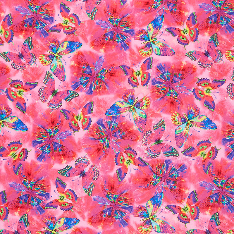 Novelty - Timeless Treasures - Butterflies Pink Yardage Primary Image