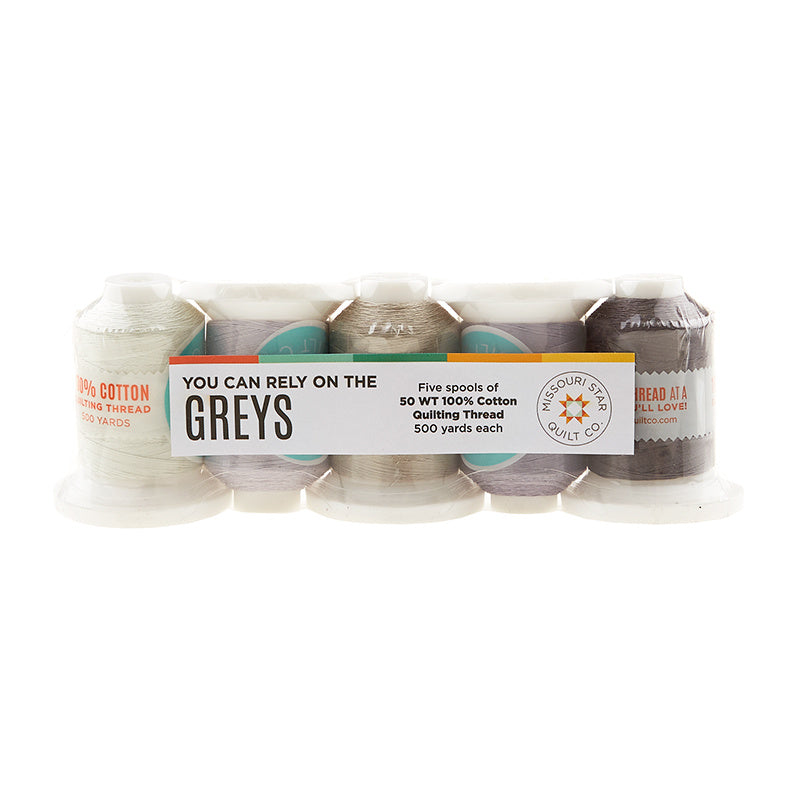 Missouri Star Grey 50 Wt Cotton Thread Stash Builder 5 Pack