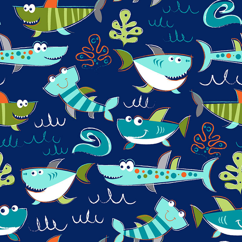 Cuddle® Prints - Sharkies Sea Digitally Printed Yardage Primary Image