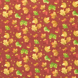 Monthly Placemat Coordinate - Leaves Red Yardage Primary Image