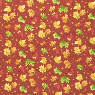 Monthly Placemat Coordinate - Leaves Red Yardage