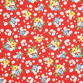 Sweet Melodies - Medium Floral Red Yardage