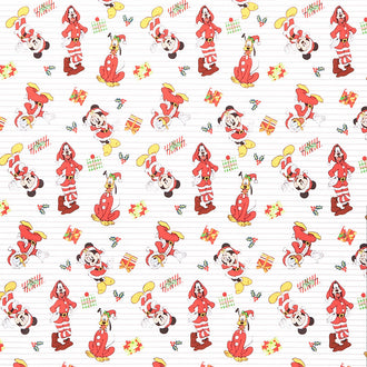 Disney Mickey Mouse - Mickey and Friends Christmas Stripe Multi Yardage