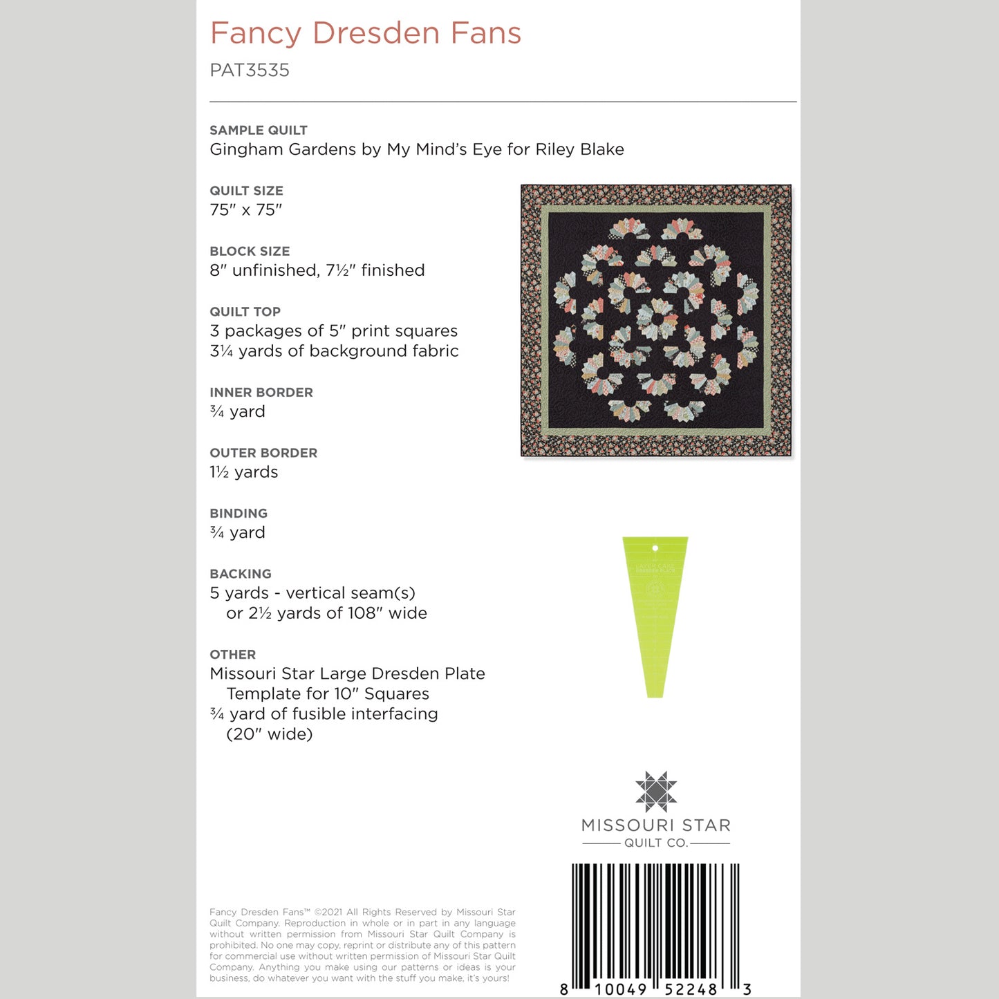 Digital Download - Fancy Dresden Fans Quilt Pattern by Missouri Star Alternative View #1