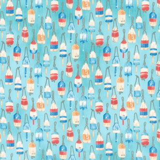 Beach Therapy - Buoys Turquoise Multi Yardage