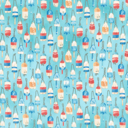 Beach Therapy - Buoys Turquoise Multi Yardage