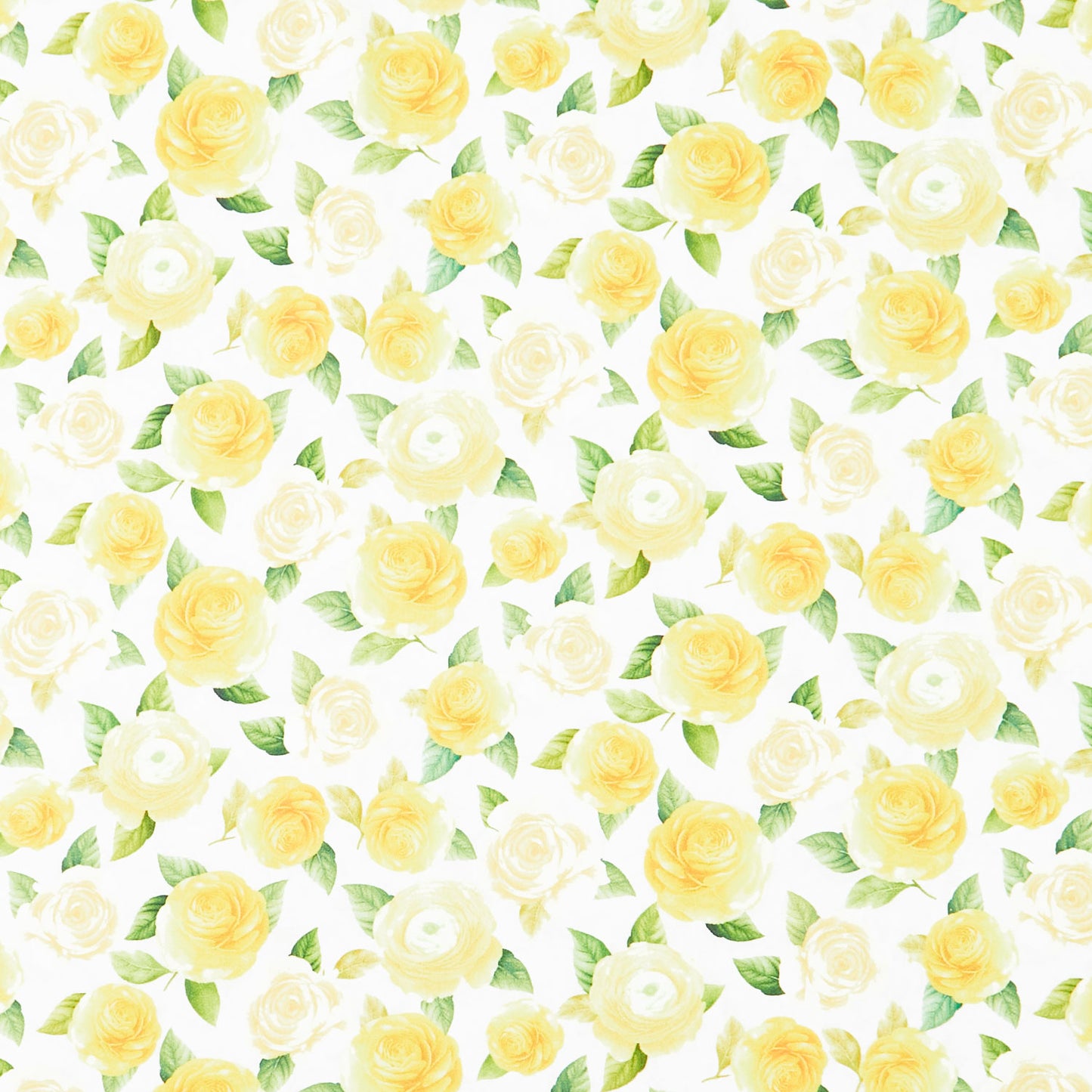 Lemon Bouquet - Floral With Leaves Cream Yardage Primary Image