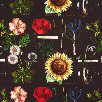 Art Journal - Botanicals Black Yardage