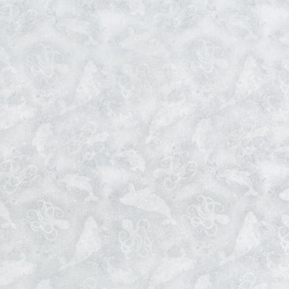 Paradise Bay - Sea Silhouettes Gray Yardage