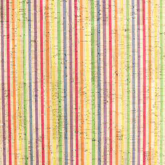 Rainbow Stripe Cork - 1/2 Yard Cut