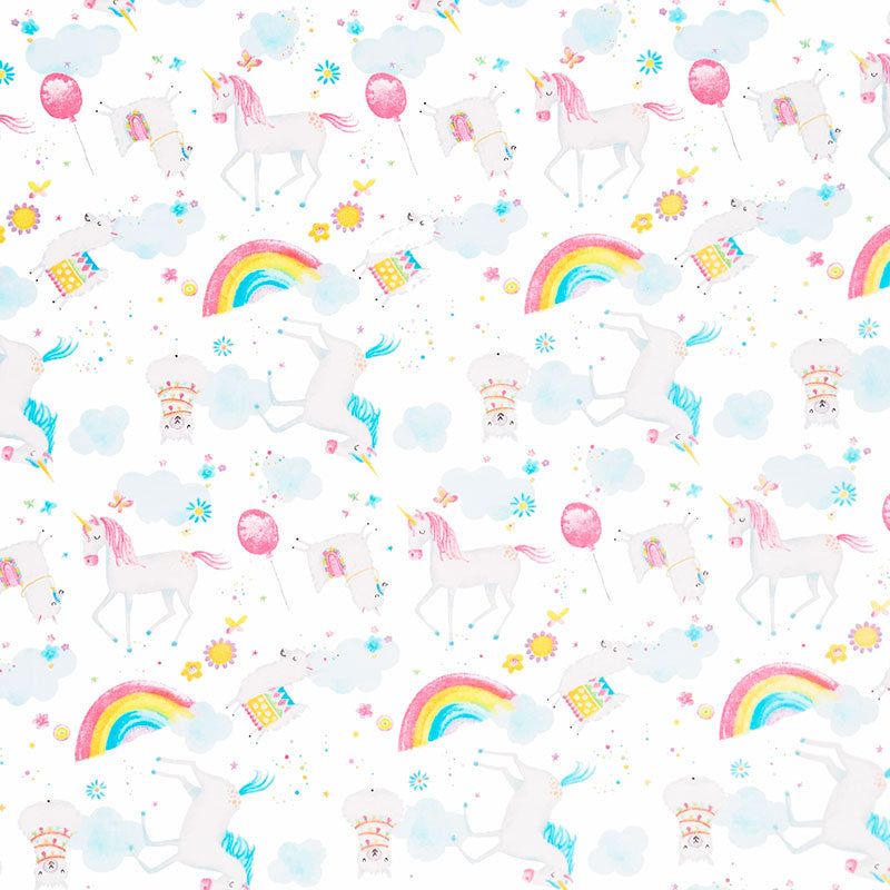 Comfy Flannel® - Unicorn Party White Yardage Primary Image