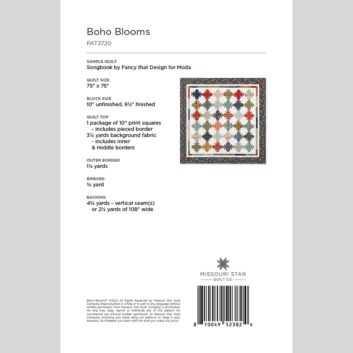 Digital Download - Boho Blooms Quilt Pattern by Missouri Star Alternative View #1