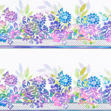 Garden of Dreams II - Floral Border Purple Yardage Primary Image