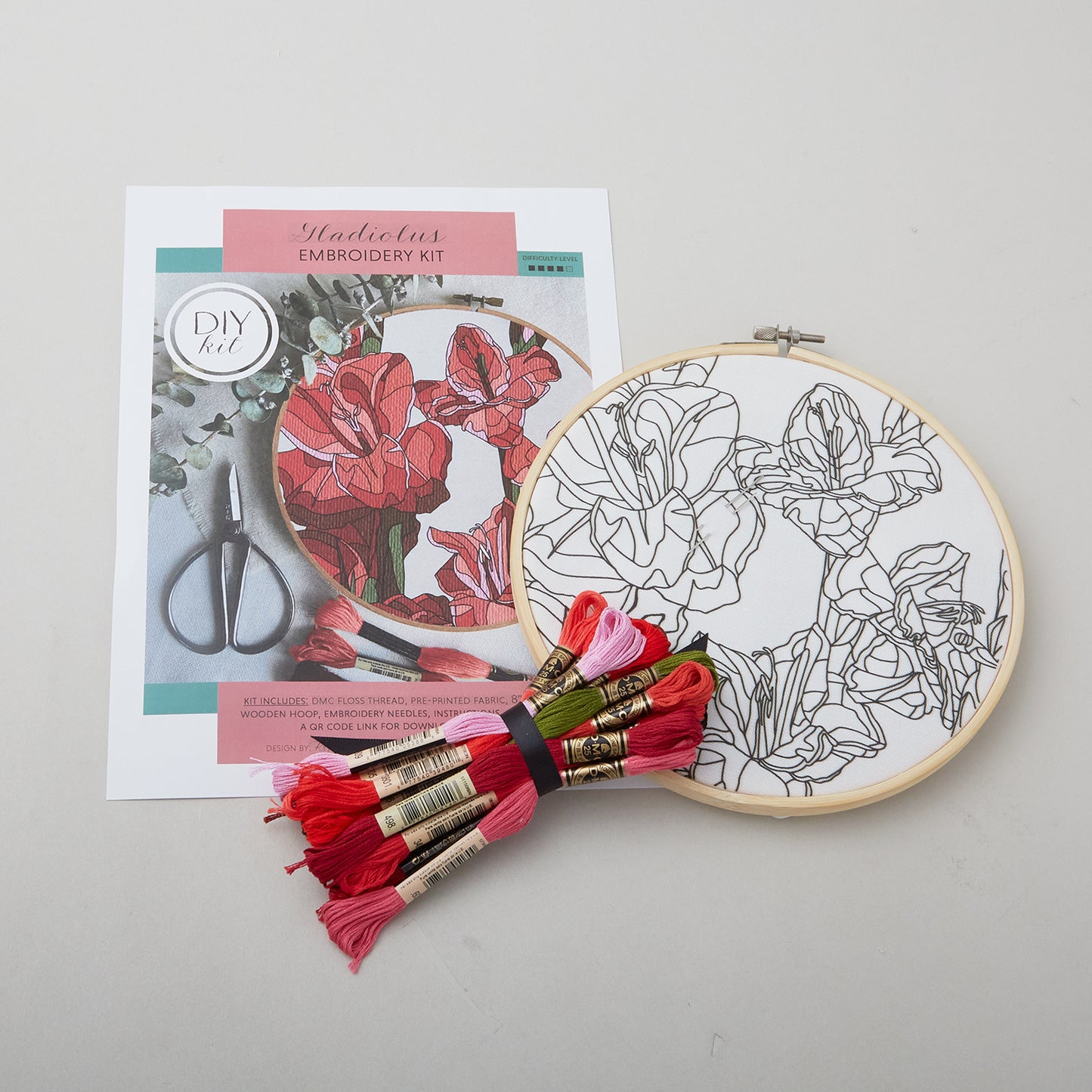 Gladiolus Botanical Embroidery Kit Alternative View #1