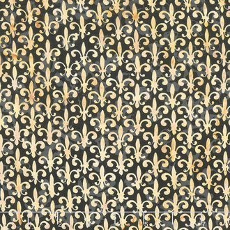 Kings Castle Batiks - Fleur Black Slate Yardage
