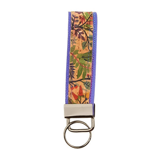 Walk, Don't Run Key Fob Kit - Floral Trellis Cork & Very Peri Pebble Faux Leather