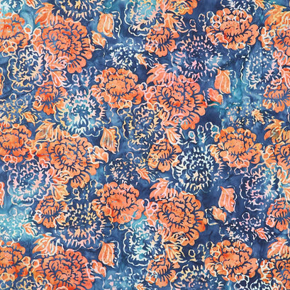 Artisan Batiks - Hermosa Floral Blue Jay Yardage