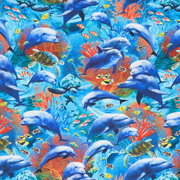 Jewels of the Sea (Michael Miller) - Dolphins Azure Yardage Primary Image