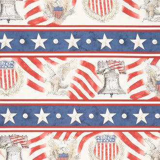 Colors of Courage - Patriotic Repeating Stripe Multi Yardage