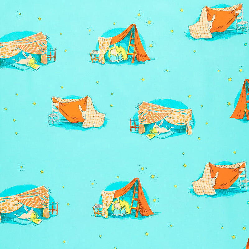 Lucky Rabbit - Quilt Tent Turquoise Yardage Primary Image