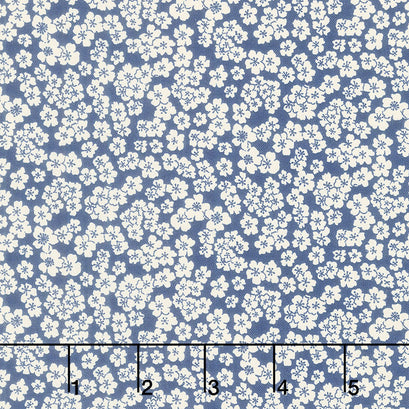 Nightfall - Flower Clusters Navy Cream Yardage